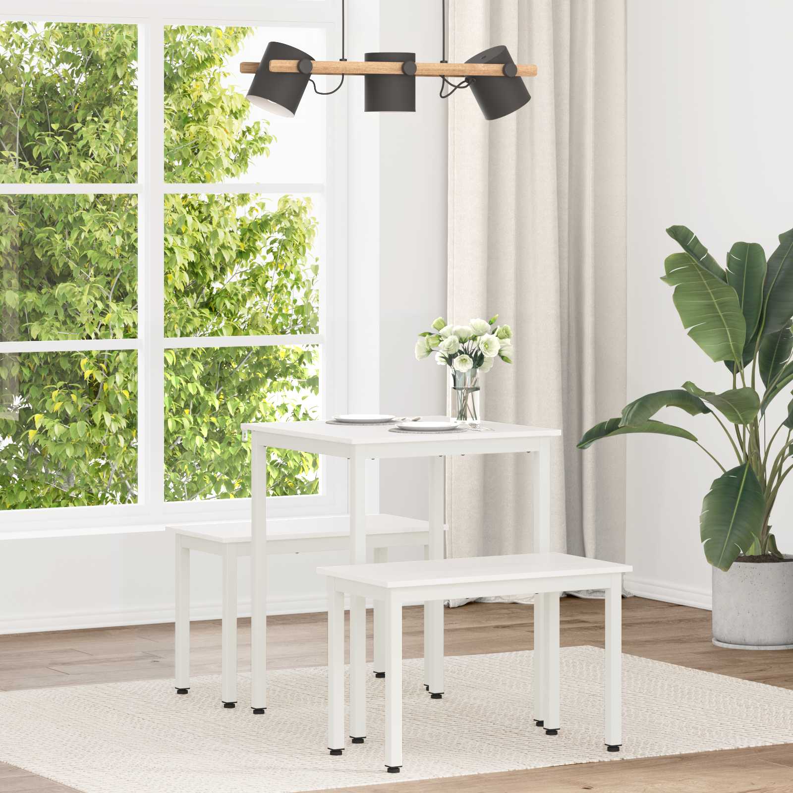 Dining Table White 60 x 60 x 75 cm Solid Pine Wood