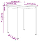 Dining Table White 60 x 60 x 75 cm Solid Pine Wood