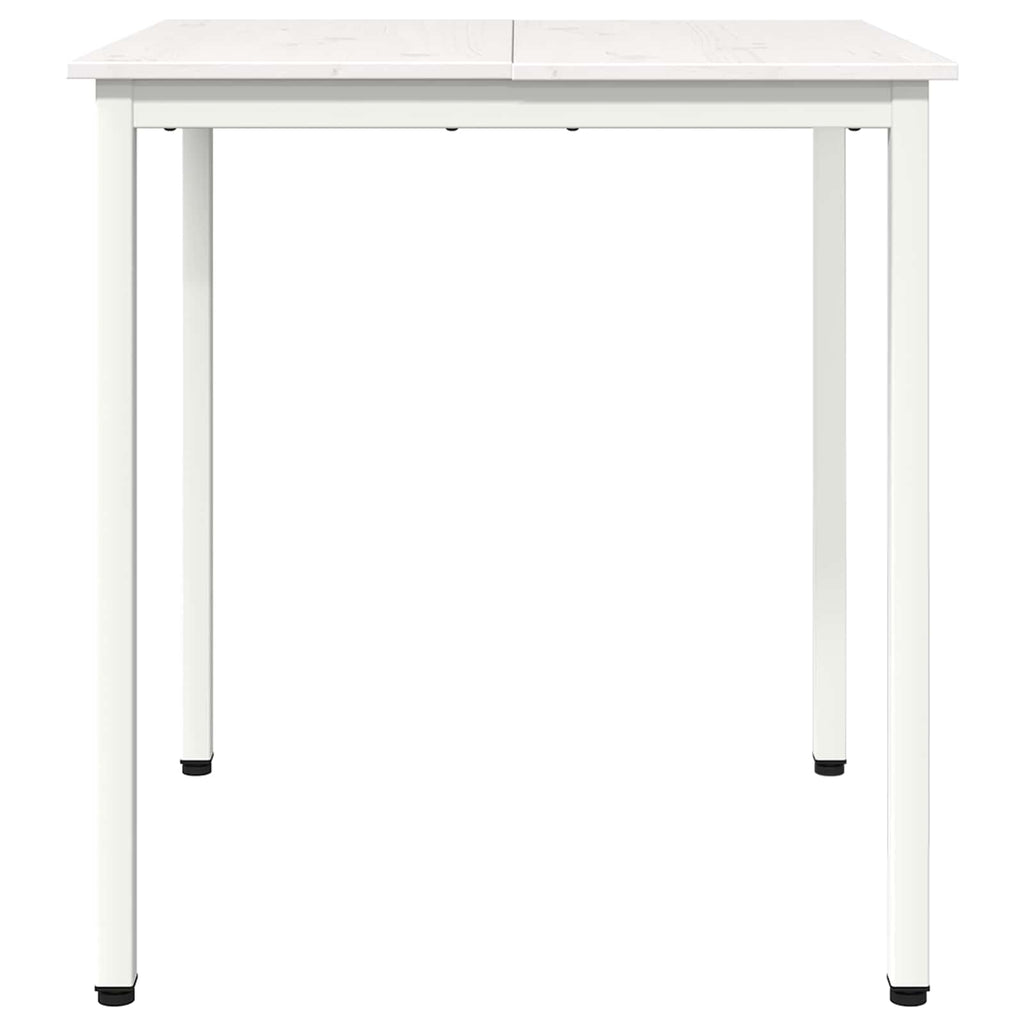 Dining Table White 70 x 70 x 75 cm Solid Pine Wood