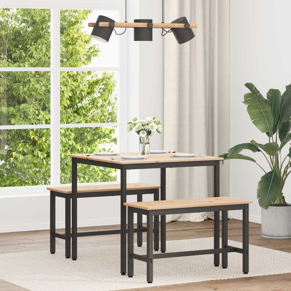 Dining Table Natural 80 x 80 x 75 cm Solid Pine Wood