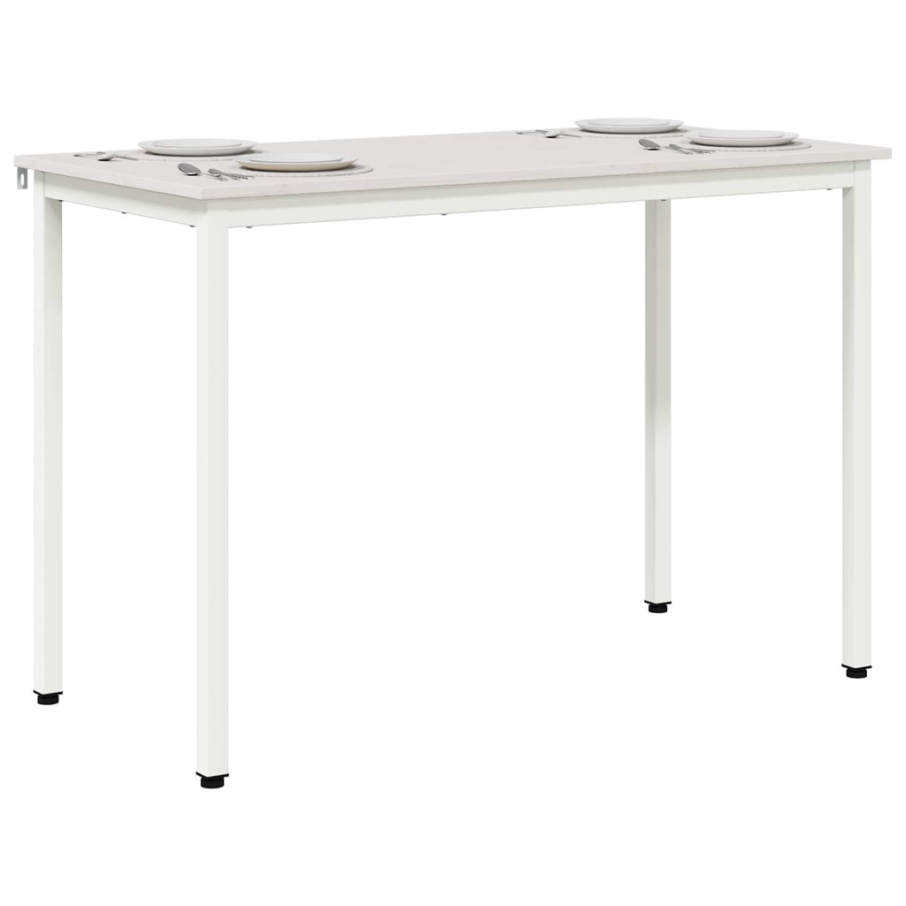 Dining Table White 110 x 55 x 75 cm Solid Pine Wood