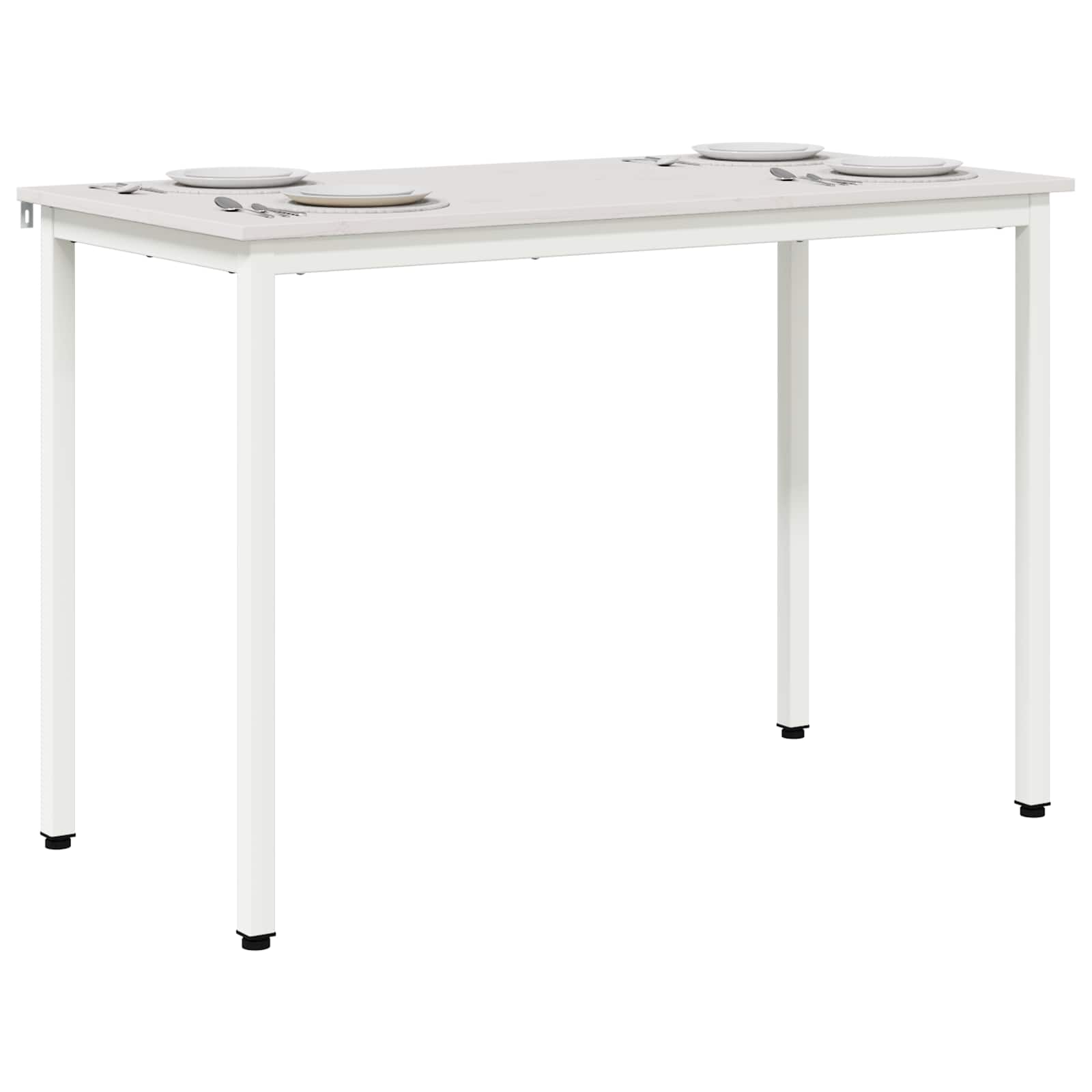 Dining Table White 110 x 55 x 75 cm Solid Pine Wood