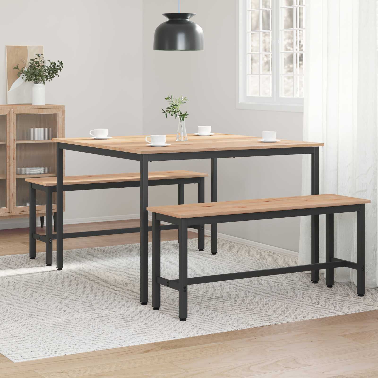 Dining Table Natural 110 x 110 x 75 cm Solid Pine Wood