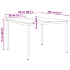 Dining Table Natural 110 x 110 x 75 cm Solid Pine Wood