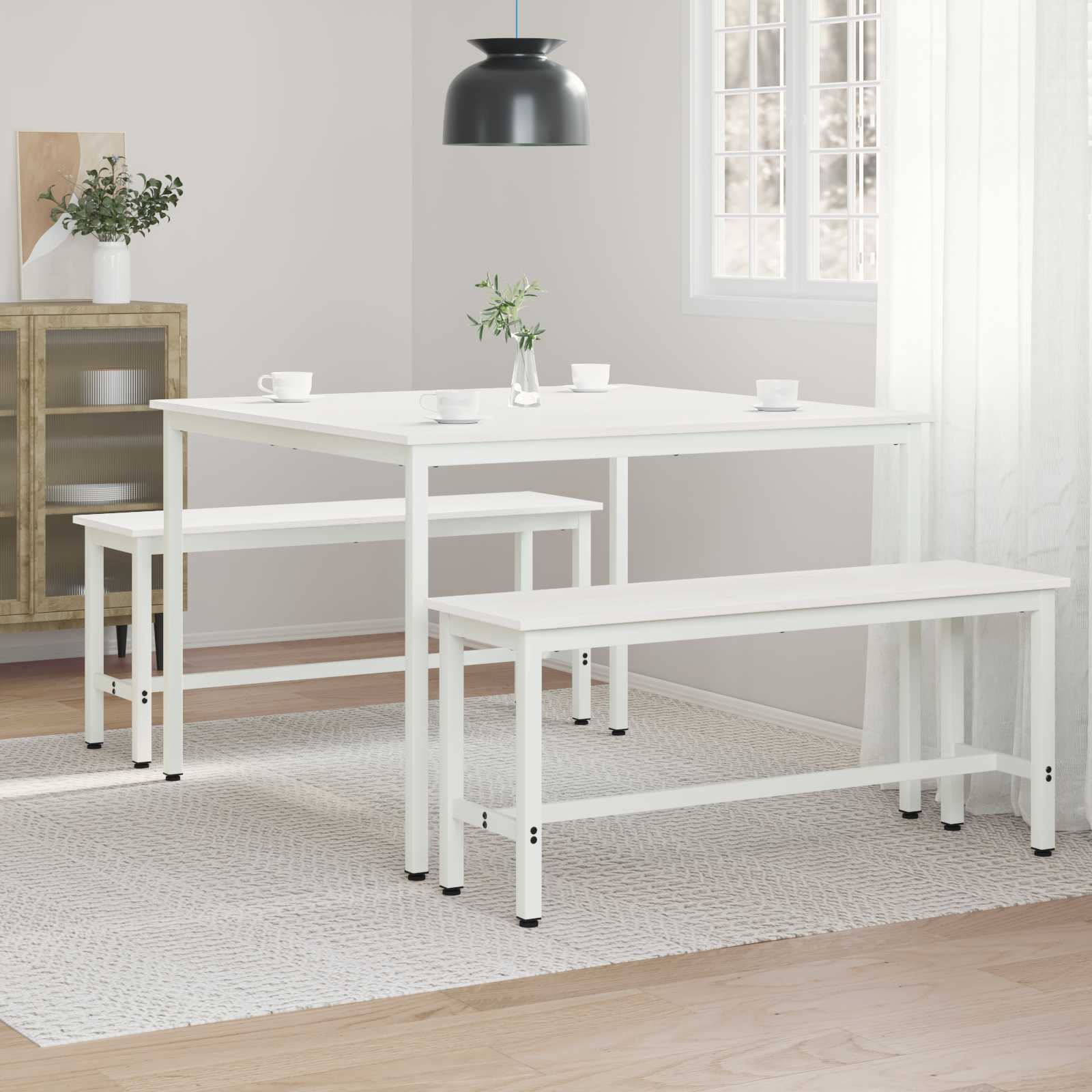 Dining Table White 110 x 110 x 75 cm Solid Pine Wood