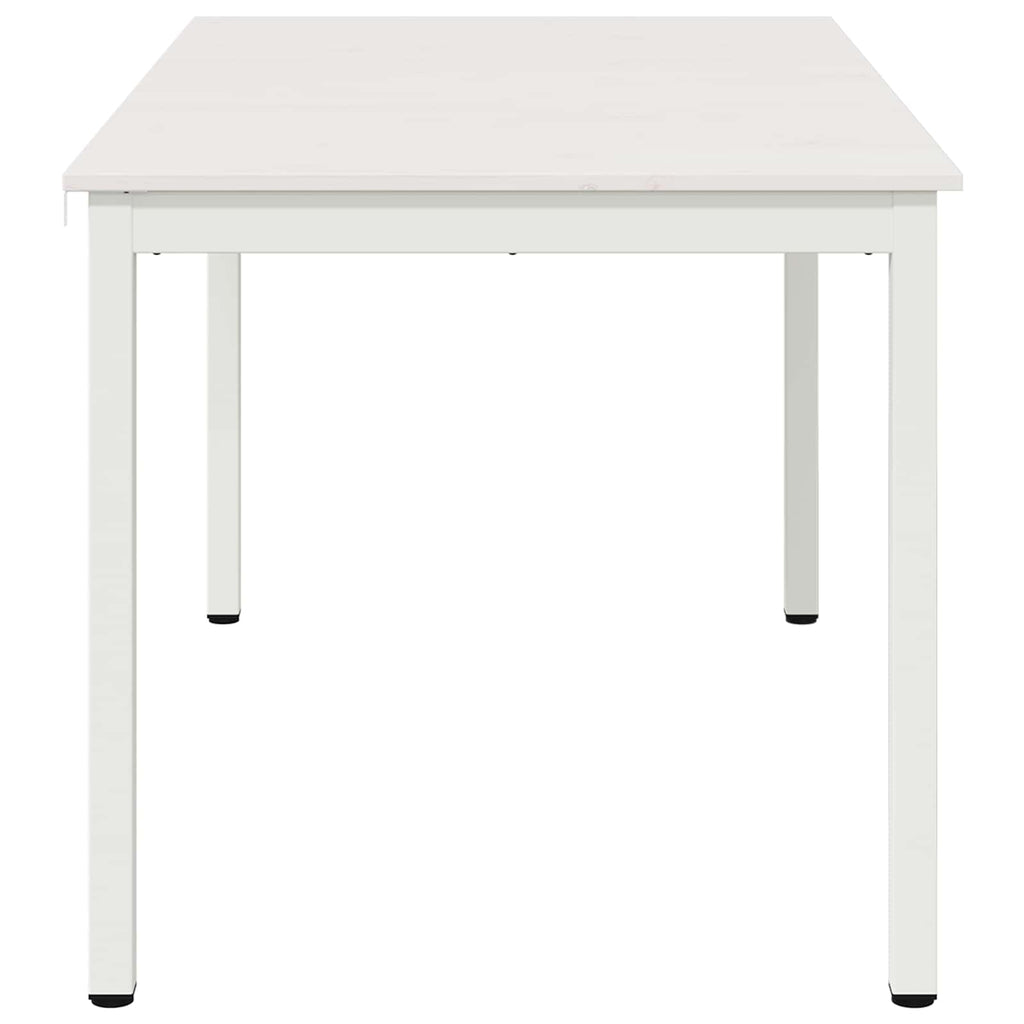 Dining Table White 140 x 80 x 75 cm Solid Pine Wood