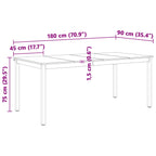 Dining Table Natural 180 x 90 x 75 cm Solid Pine Wood