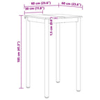 Bar Table White 60 x 60 x 105 cm Solid Pine Wood