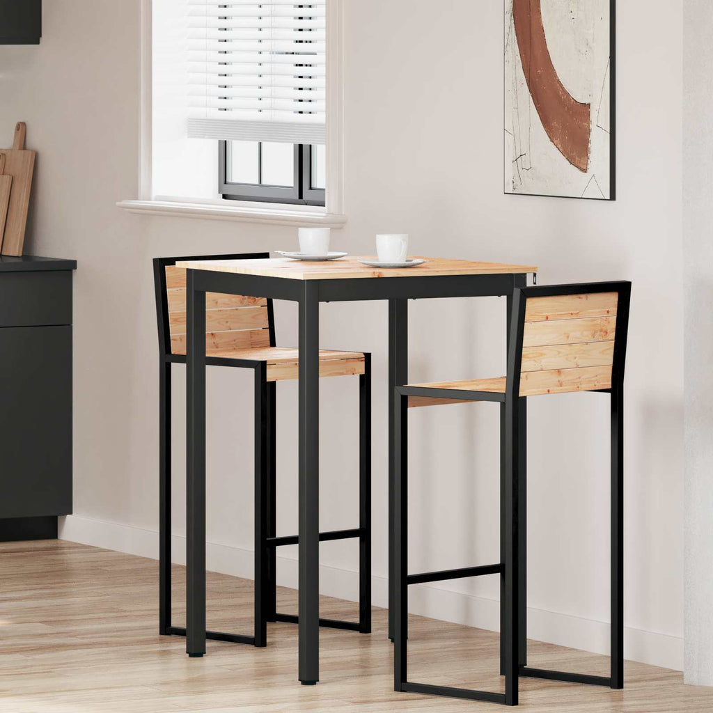 Bar Table Natural 70 x 70 x 105 cm Solid Pine Wood