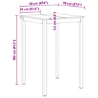 Bar Table Natural 70 x 70 x 105 cm Solid Pine Wood