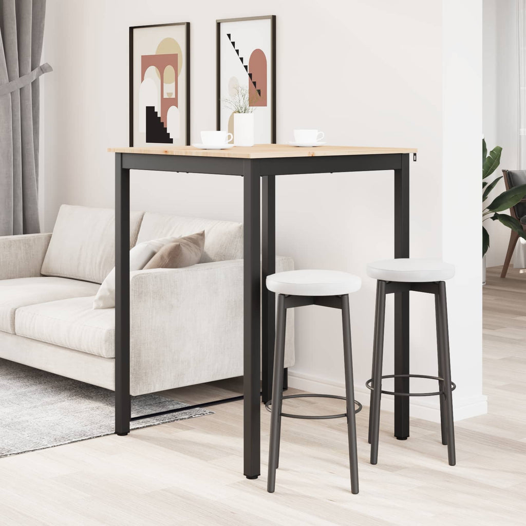 Bar Table Natural 80 x 80 x 105 cm Solid Pine Wood