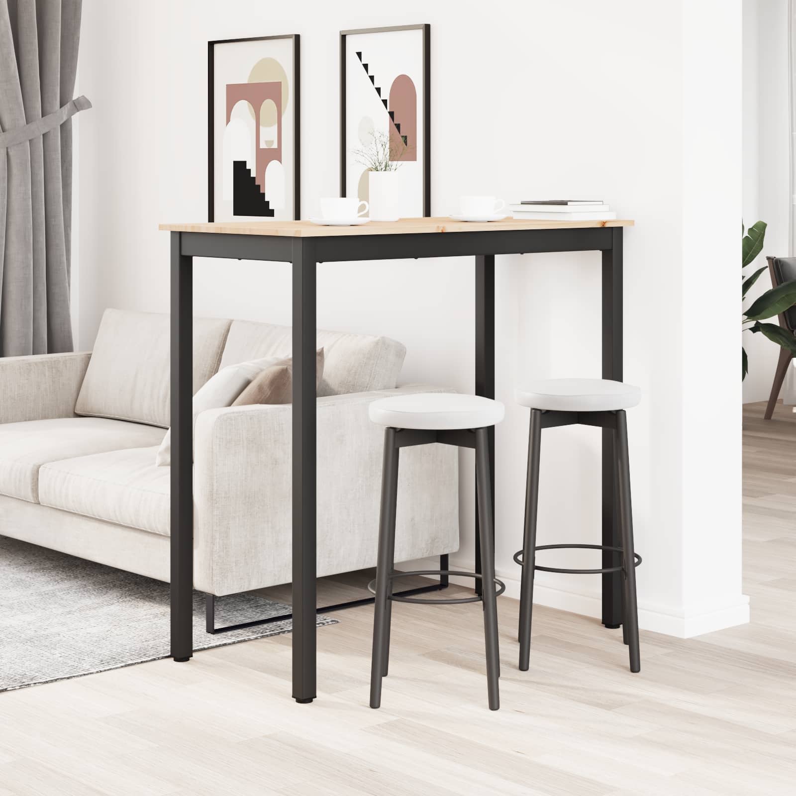 Bar Table Natural 110 x 55 x 105 cm Solid Pine Wood