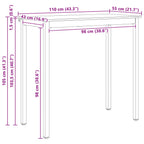 Bar Table Natural 110 x 55 x 105 cm Solid Pine Wood