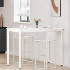 Bar Table White 140 x 80 x 105 cm Solid Pine Wood