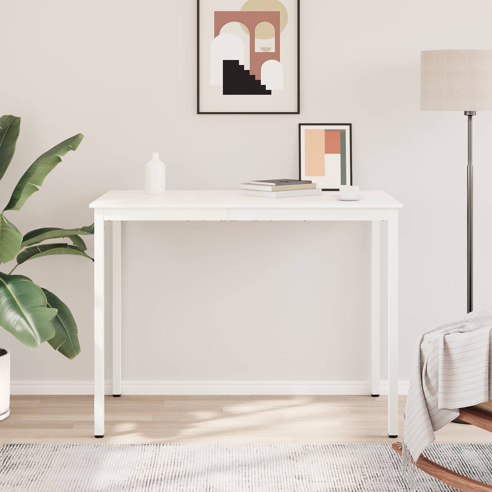 Bar Table White 140 x 80 x 105 cm Solid Pine Wood