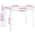 Bar Table White 150 x 80 x 105 cm Solid Pine Wood