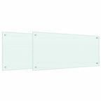 Kitchen Backsplash 2 pcs White 90 x 40 cm Tempered Glass