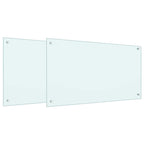 Kitchen Backsplash 2 pcs White 90 x 50 cm Tempered Glass