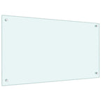 Kitchen Backsplash 2 pcs White 90 x 50 cm Tempered Glass