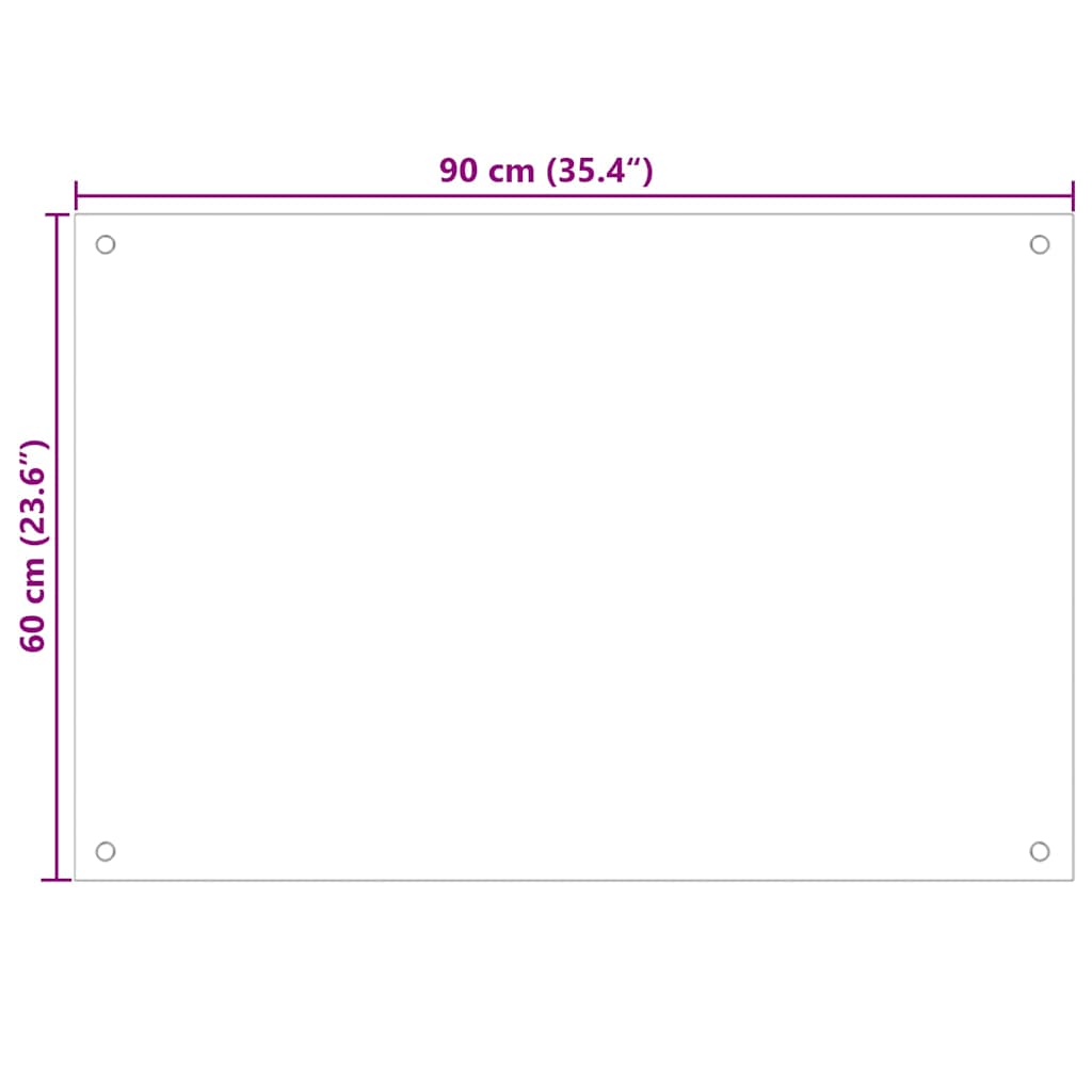 Kitchen Backsplash 2 pcs White 90 x 60 cm Tempered Glass