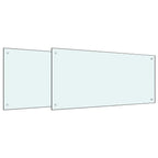 Kitchen Backsplash 2 pcs White 100 x 50 cm Tempered Glass