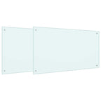 Kitchen Backsplash 2 pcs White 100 x 60 cm Tempered Glass