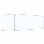 Kitchen Backsplash 2 pcs Transparent 90 x 40 cm Tempered Glass