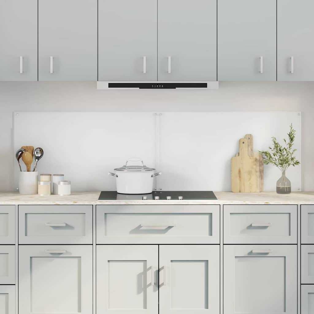 Kitchen Backsplash 2 pcs Transparent 90 x 50 cm Tempered Glass