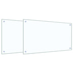 Kitchen Backsplash 2 pcs Transparent 90 x 50 cm Tempered Glass