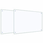 Kitchen Backsplash 2 pcs Transparent 90 x 60 cm Tempered Glass