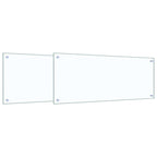 Kitchen Backsplash 2 pcs Transparent 100 x 40 cm Tempered Glass