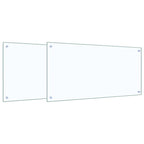 Kitchen Backsplash 2 pcs Transparent 100 x 50 cm Tempered Glass