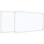 Kitchen Backsplash 2 pcs Transparent 100 x 60 cm Tempered Glass