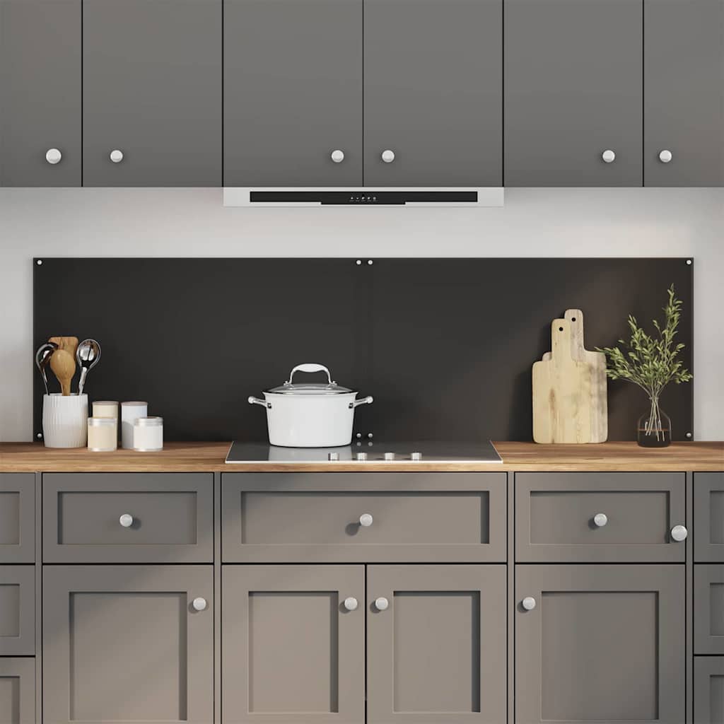 Kitchen Backsplash 2 pcs Black 90 x 50 cm Tempered Glass