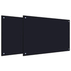 Kitchen Backsplash 2 pcs Black 90 x 60 cm Tempered Glass