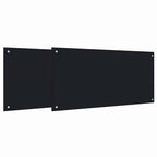 Kitchen Backsplash 2 pcs Black 100 x 50 cm Tempered Glass