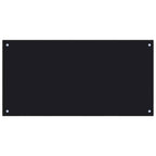 Kitchen Backsplash 2 pcs Black 100 x 50 cm Tempered Glass