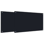Kitchen Backsplash 2 pcs Black 100 x 60 cm Tempered Glass