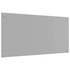 Kitchen Backsplash 2 pcs Light Grey 100 x 50 cm Tempered Glass