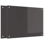 Kitchen Backsplash 2 pcs Dark Grey 70 x 50 cm Tempered Glass