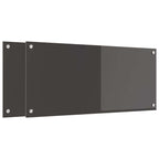 Kitchen Backsplash 2 pcs Dark Grey 90 x 40 cm Tempered Glass