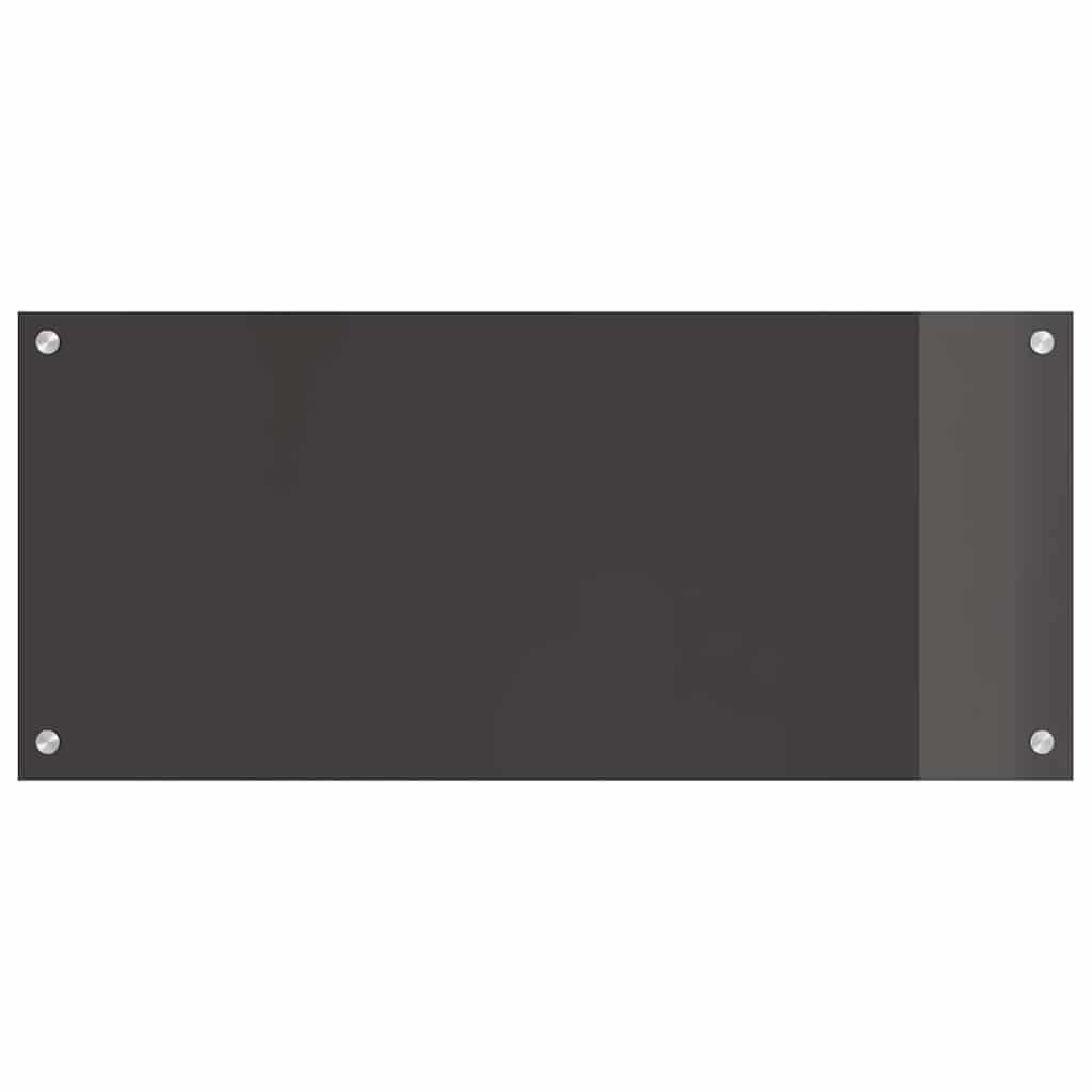 Kitchen Backsplash 2 pcs Dark Grey 90 x 40 cm Tempered Glass
