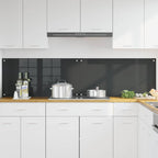 Kitchen Backsplash 2 pcs Dark Grey 100 x 50 cm Tempered Glass