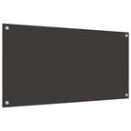 Kitchen Backsplash 2 pcs Dark Grey 100 x 50 cm Tempered Glass