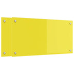 Kitchen Backsplash 2 pcs Yellow 80 x 40 cm Tempered Glass