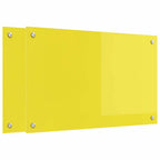 Kitchen Backsplash 2 pcs Yellow 80 x 50 cm Tempered Glass