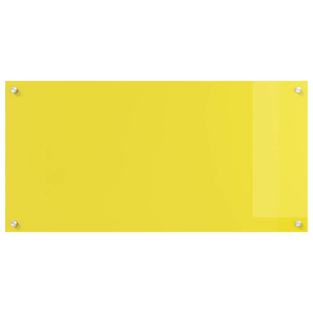 Kitchen Backsplash 2 pcs Yellow 100 x 50 cm Tempered Glass