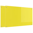 Kitchen Backsplash 2 pcs Yellow 100 x 60 cm Tempered Glass