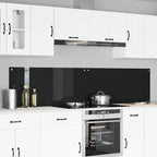 Kitchen Backsplash 2 pcs Black 110 x 50 cm Tempered Glass