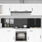 Kitchen Backsplash 2 pcs Black 110 x 50 cm Tempered Glass